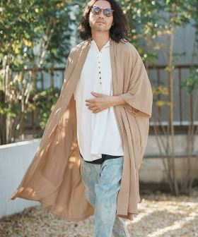  KIMONO Like Linen Rayon 3-4 Sleeve Gown ガウン(S22224cmb) | CAMBIO カンビオ