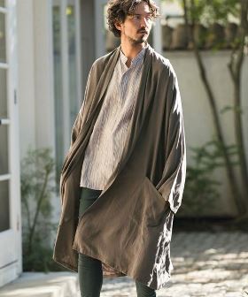 KIMONO Like Linen Rayon Long Sleeve Gown ガウン(S20724cmb) | CAMBIO カンビオ