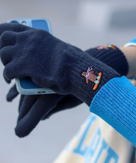 ワンポイント刺繍ウィンターベア手袋