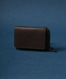 【ANPAS】イタリアンレザー 三つ折り ラウンドジップ メンズ 財布 レザー コンパクト 革 本革