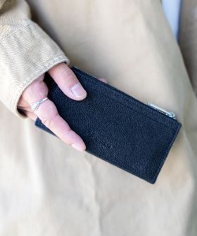 MURA ムラ イタリアンレザー スキミング防止機能付き BOX型コイン収納 二つ折り財布