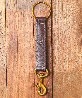 【W】【US−TL−1819】【it】【TL】【TORY LEATHER】KEY FOB WITH SNAP