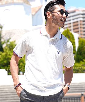 【ACTIVE TAILOR】COOL MAXサッカー織りワンピースカラーポロシャツ