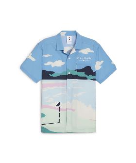 メンズ ゴルフ PUMA x PTC カラープリント 半袖 シャツ