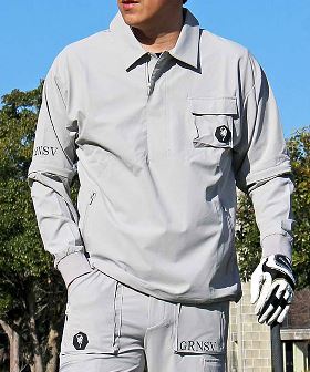 ゴルフウェア メンズ GIORNO SEVEN ジョルノセブン 2WAY ジャケット ブルゾン ポロシャツトップス プルオーバースニード ロゴ おしゃれ