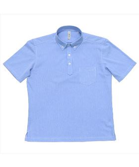 【Pitta Re:)】形態安定 ボタンダウンカラー 半袖 ビズポロ ビジネスポロシャツ