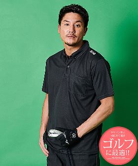 SHI−JYOMAN GOLF 肩プリント半袖ポロシャツ　ゴルフ