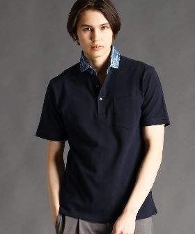イタリアンカラーランダムパイル半袖ポロシャツ/ポロシャツ イタリアンカラー メンズ 半袖 ランダムパイル