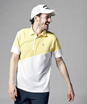 イタリアンカラーオルタネートストライプ半袖ポロシャツ/ポロシャツ 半袖 メンズ イタリアンカラー 立て襟 トップス カットソー