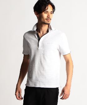 半袖BIGラガーシャツ/ラガーシャツ メンズ 半袖 ポロシャツ ビッグシルエット 切替 配色 バイカラー