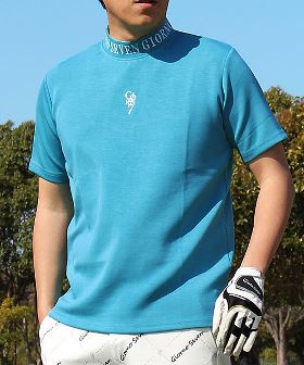LUXEAKMPLUS×roar(リュクスエイケイエムプラス)ゴルフ 総柄ロゴ半袖ポロシャツ