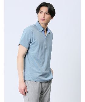 【UVカット/吸水速乾】配色ラインデザイン 半袖ポロシャツ