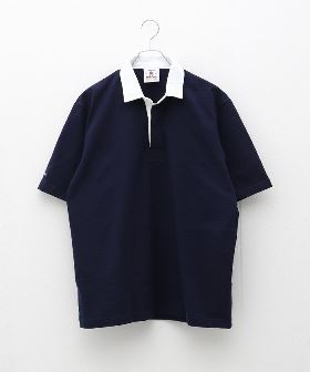 【ADBT】メッシュ切り替え ハーフジップ半袖ポロシャツ