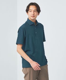 【UVカット/防透け】ロゴデザイン 半袖ポロシャツ
