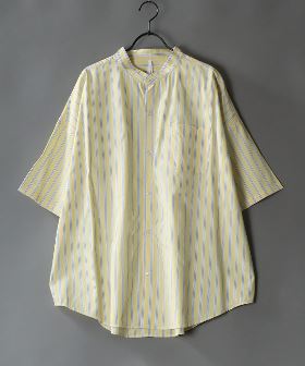 【10色展開】プリントデザインシャツ チェック／ブロッキング／マーブル／ブラシアート