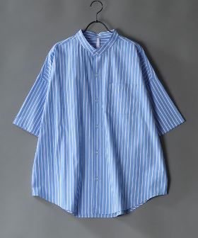 『XLサイズあり』リネンレギュラーカラー七分袖シャツ