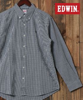 【EDWIN/エドウィン】シアサッカー ボタンダウンシャツ/長袖 カジュアル メンズ シャツ ET2139 春夏